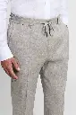 Linen and wool jogger trousers