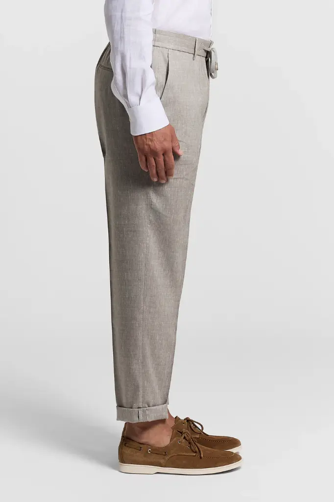 Linen and wool jogger trousers