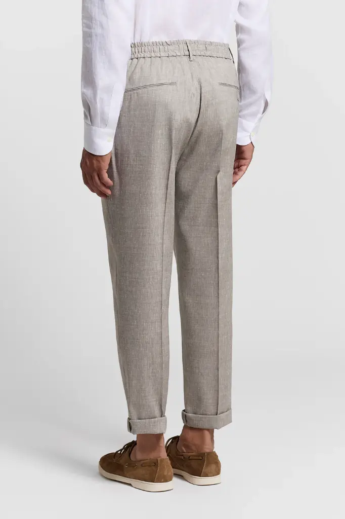 Linen and wool jogger trousers