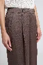 Woman Pants Flowy Pounded Viscose Blend Satin Brown 