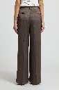 Woman Pants Flowy Pounded Viscose Blend Satin Brown 