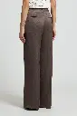 Woman Pants Flowy Pounded Viscose Blend Satin Brown 