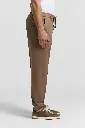 Jogger man pants with drawstring Luxury cotton wool blend twill Zegna fabric Mediterranean Brown