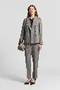 Double-breasted blazer in linen and wool canvas