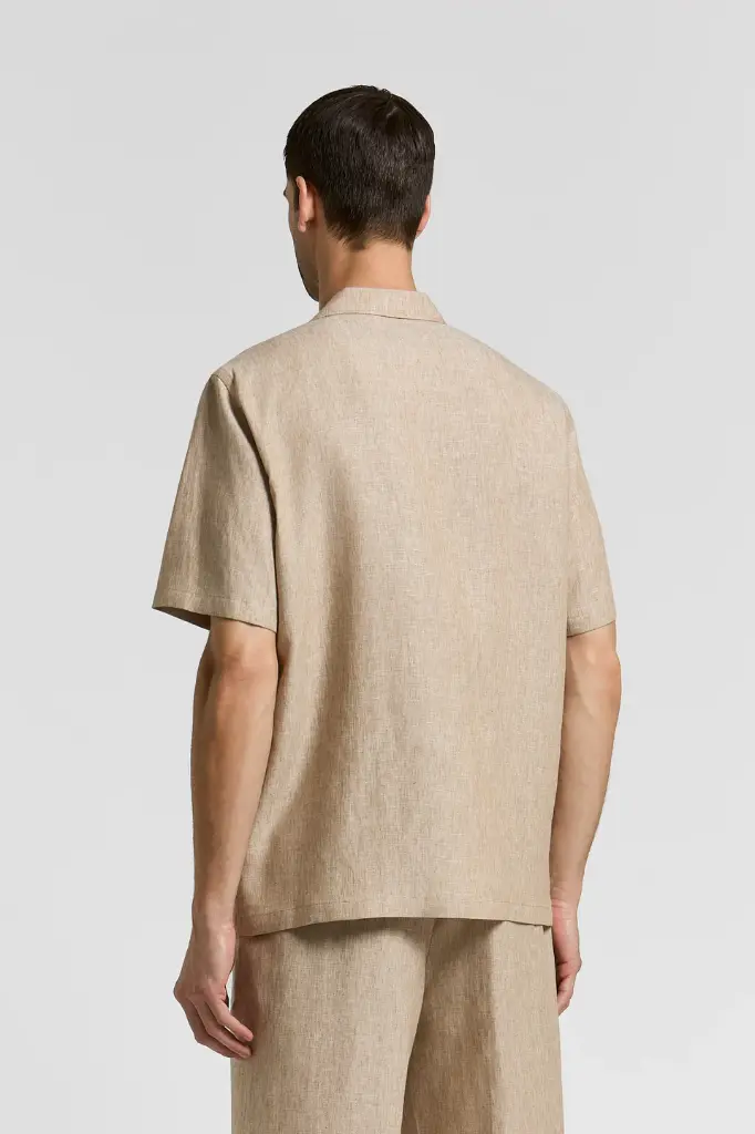 Camp shirt in linen canvas