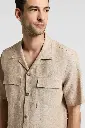 Camp shirt in linen canvas