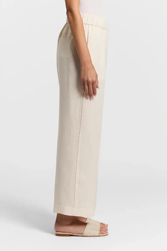 Trousers in lightweight pure linen canvas