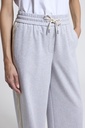 Woman pants Melange light cotton stretch fleece with Solar white