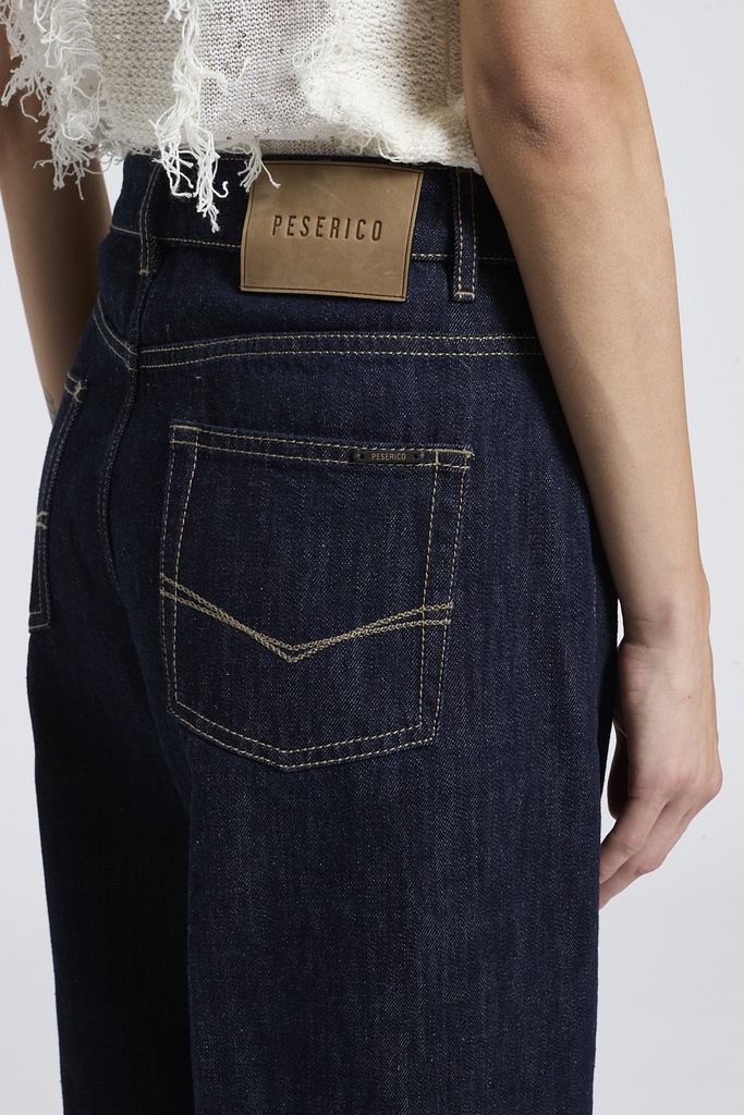 Woman pants Pure cotton denim Ink