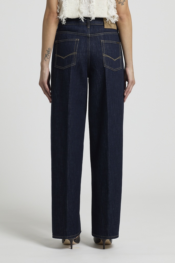 Woman pants Pure cotton denim Ink