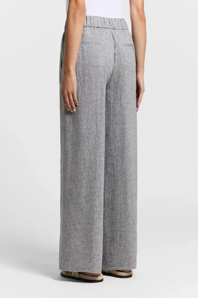 Trousers in lightweight pure linen canvas