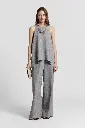 Trousers in lightweight pure linen canvas