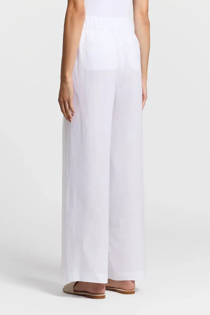 Palazzo Trousers In Pure Linen
