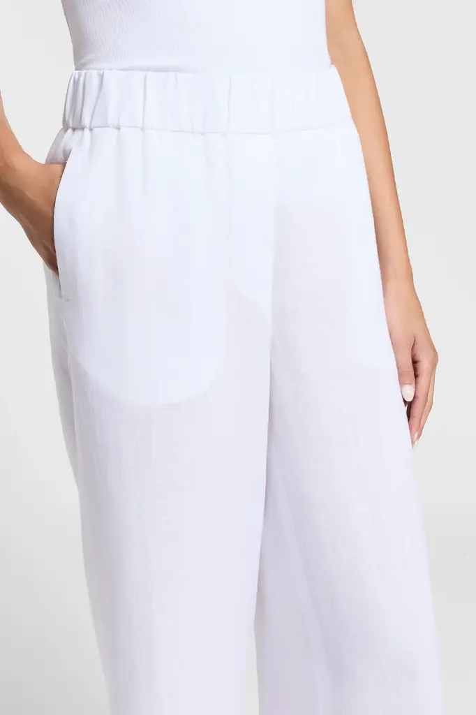 Palazzo Trousers In Pure Linen