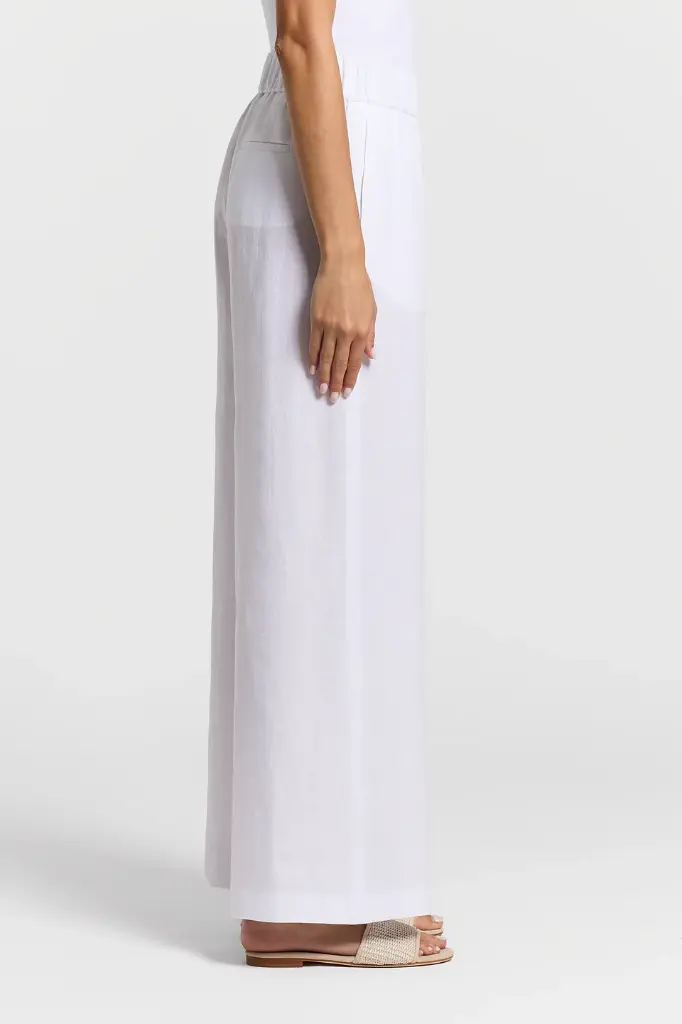 Palazzo Trousers In Pure Linen