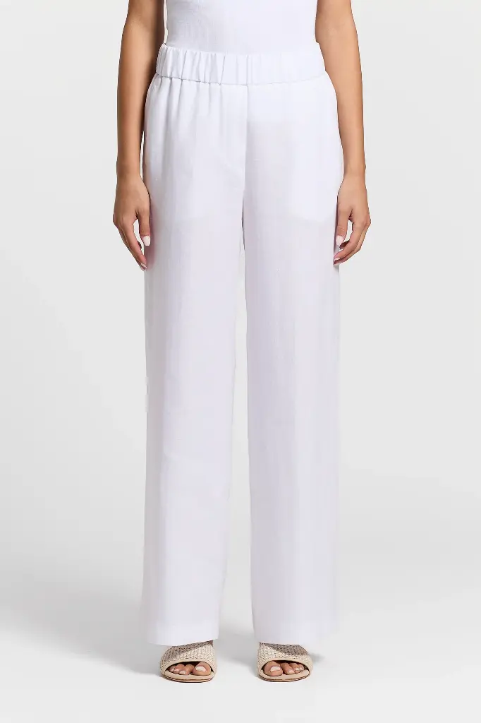 Palazzo Trousers In Pure Linen
