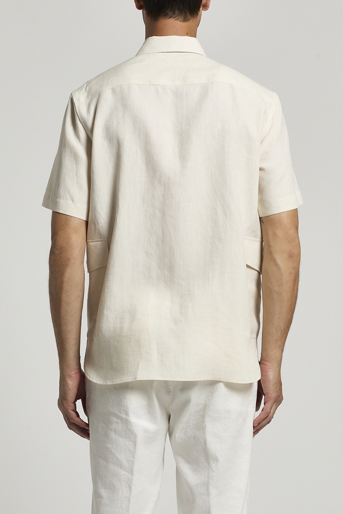 Casual Shirt Linen Yarn Dyed Woven Fabric Delavè Aspect Dunes