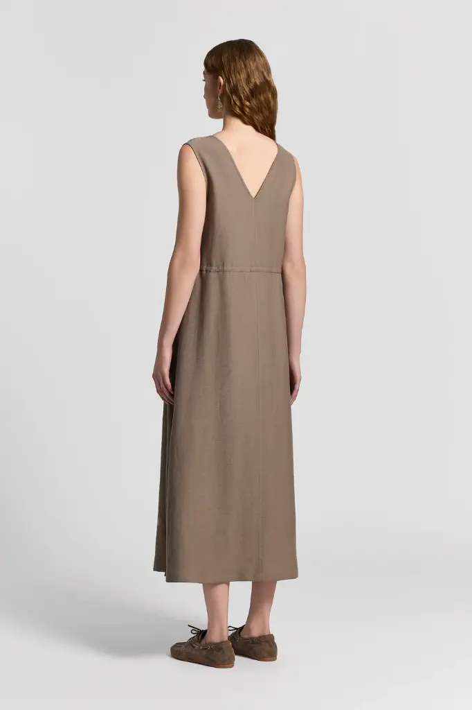 Dress In Flowing Viscose Linen Twill