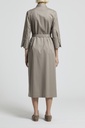 Woman Dress Stretch Cotton Light Satin Brown Clay