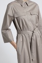 Woman Dress Stretch Cotton Light Satin Brown Clay