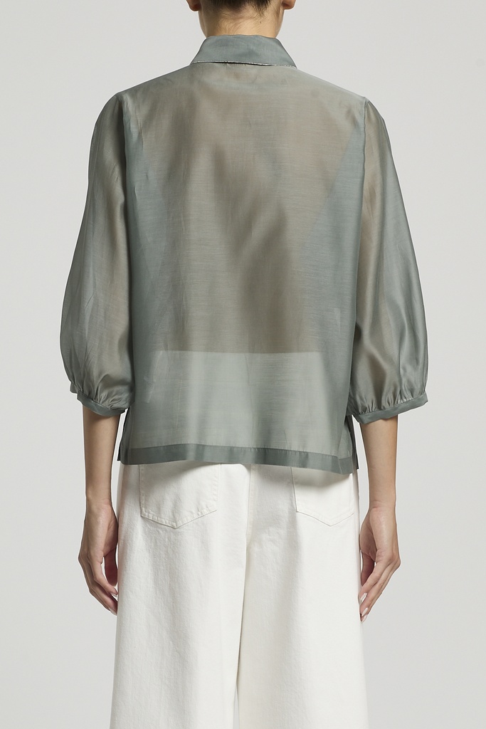 Organza And Matte Silk Shirt