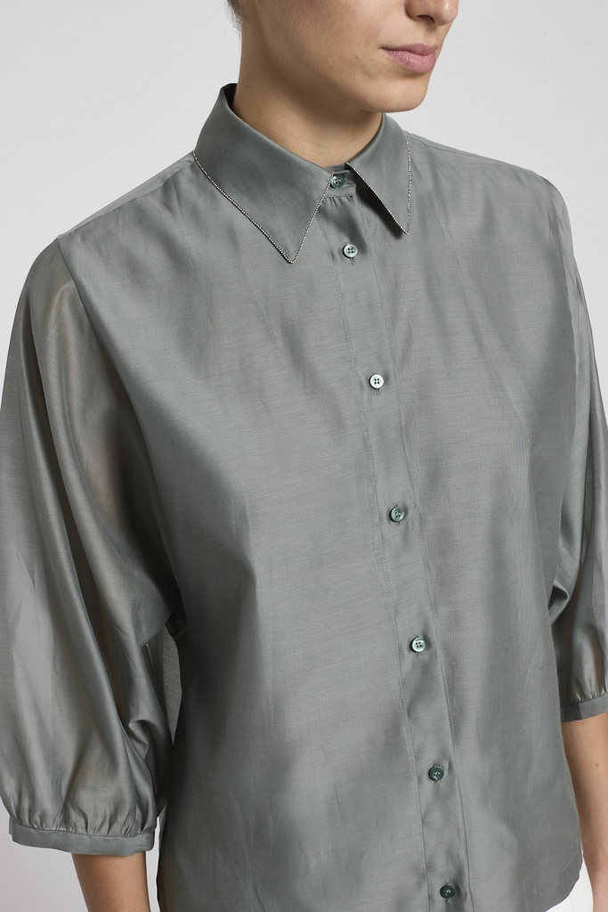 Organza And Matte Silk Shirt