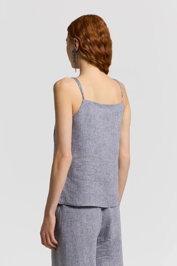 Top In Lightweight Pure Linen Canvas