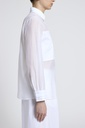 Woman Shirt Silk Cotton Organza And Stretch Cotton Popeline Natural white
