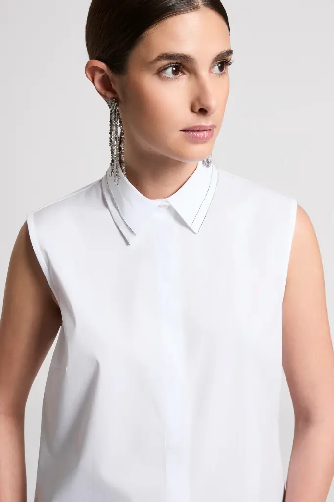 Stretch Cotton Shirt Top