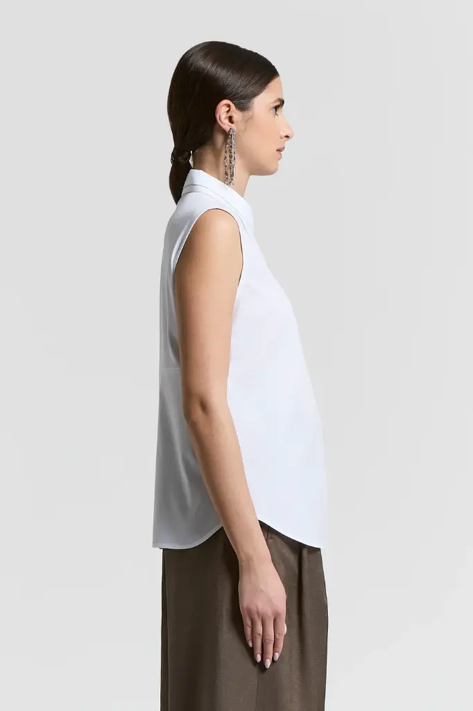 Stretch Cotton Shirt Top