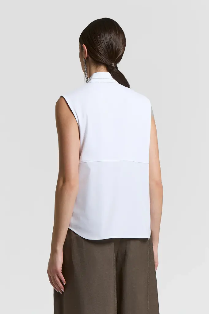 Stretch Cotton Shirt Top