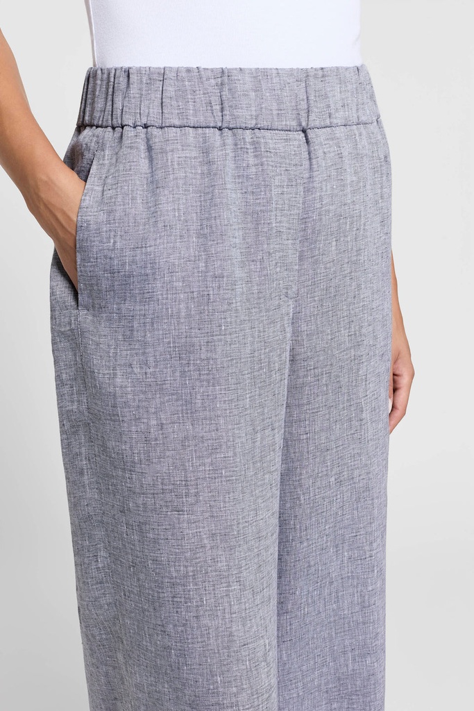 Trousers In Lightweight Pure Linen Canvas