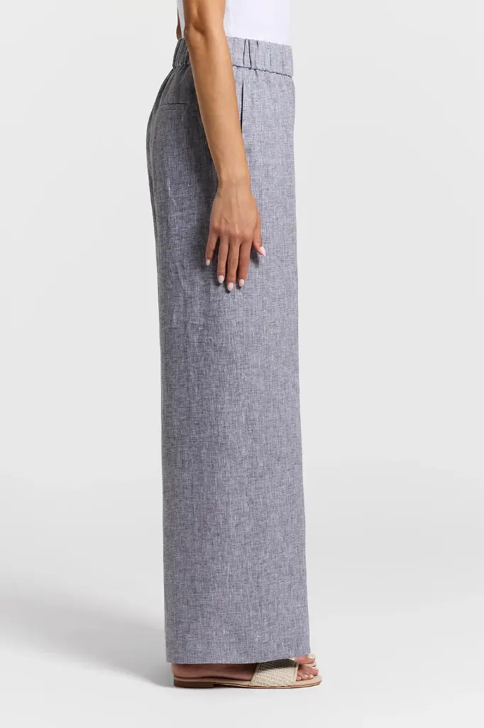 Trousers In Lightweight Pure Linen Canvas