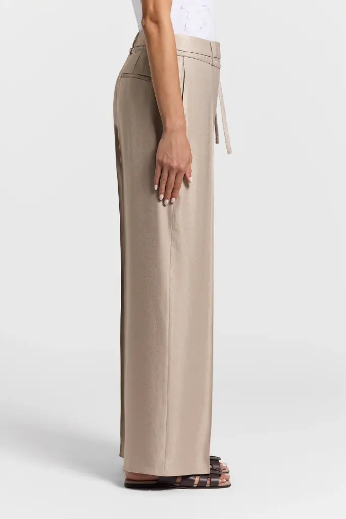 Palazzo Trousers In Viscose Linen