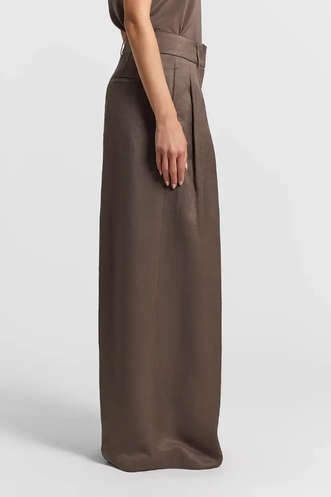 Viscose And Linen Twill Trousers
