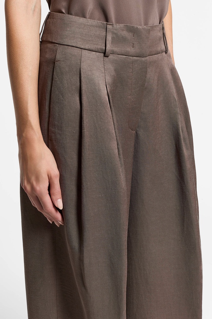 Viscose And Linen Twill Trousers