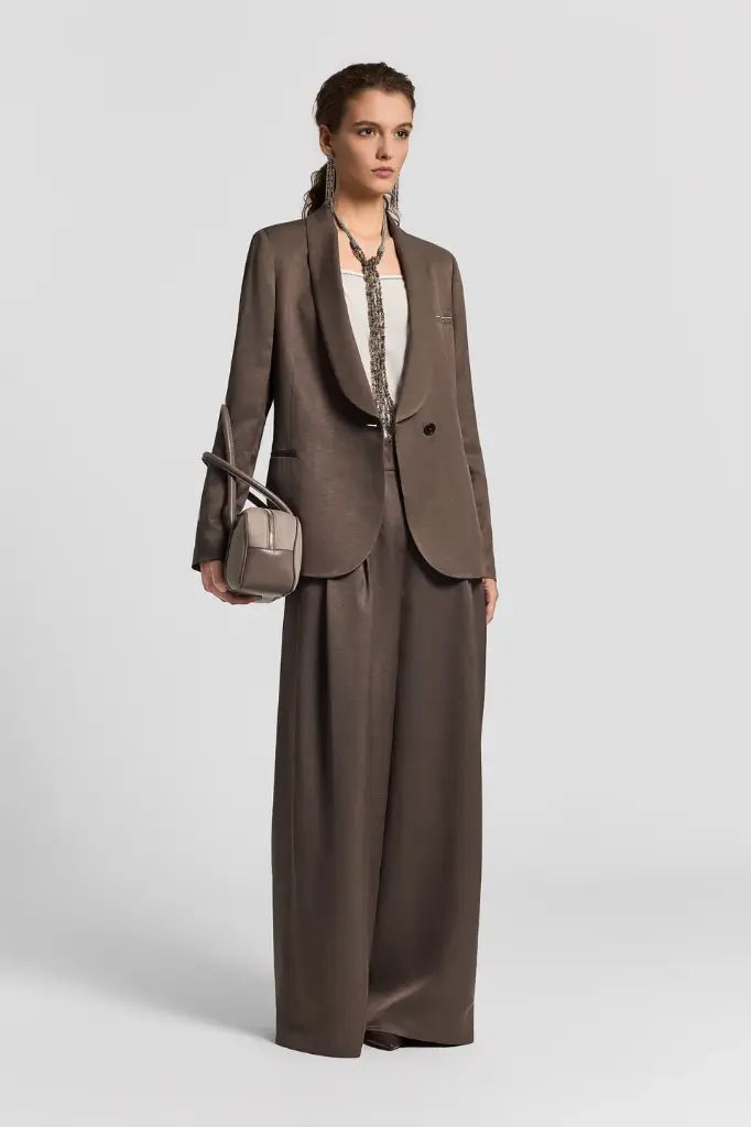 Viscose And Linen Twill Trousers