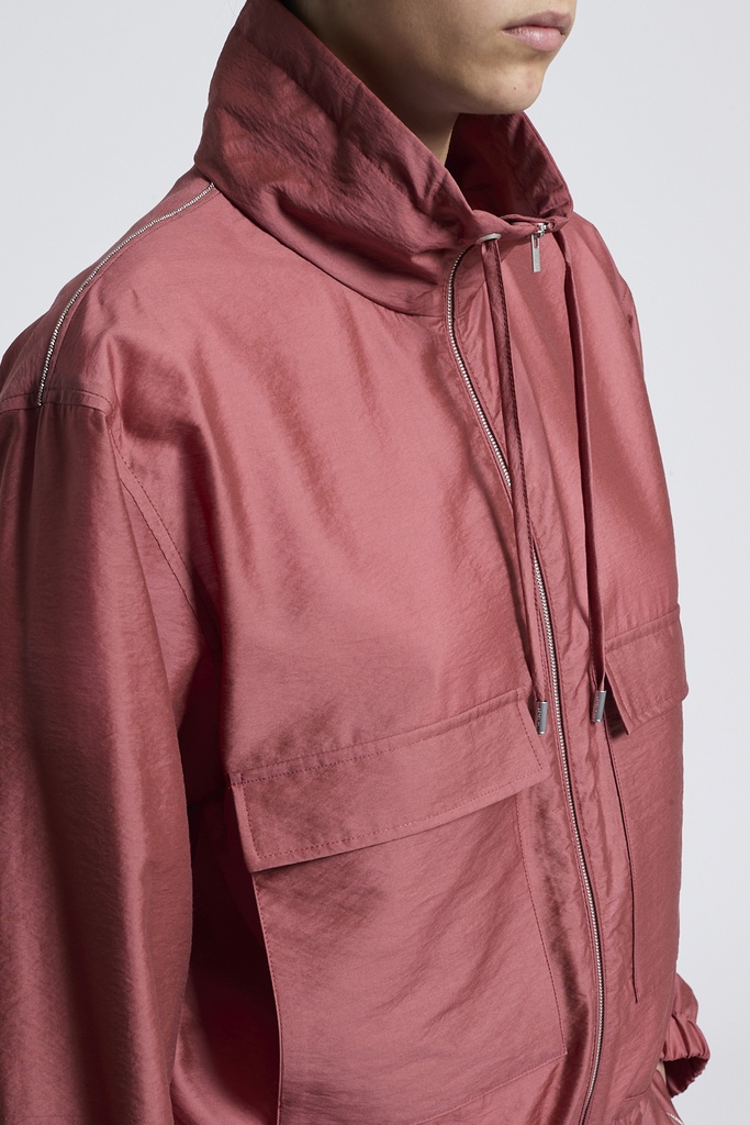Woman Dust Coat Lyocell Blend Light Technical Plain Weave Photinia Red