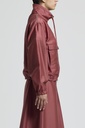 Woman Dust Coat Lyocell Blend Light Technical Plain Weave Photinia Red