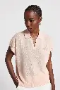 Linen and cotton polo shirt