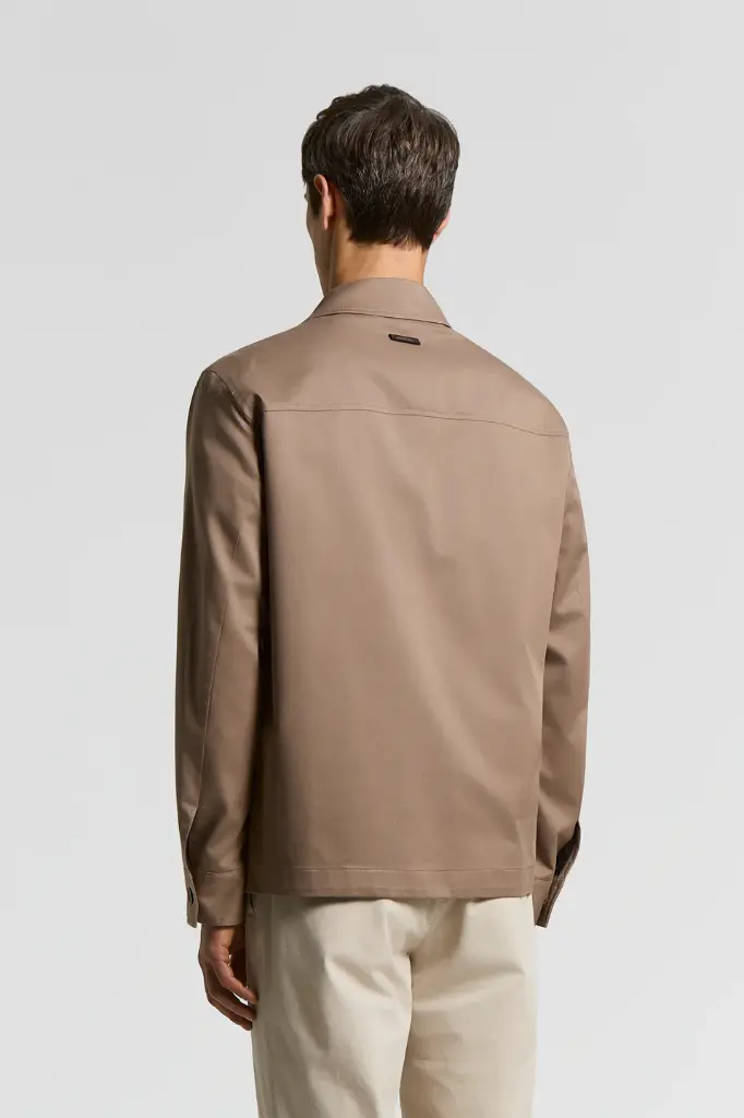Cotton Blend Twill Overshirt