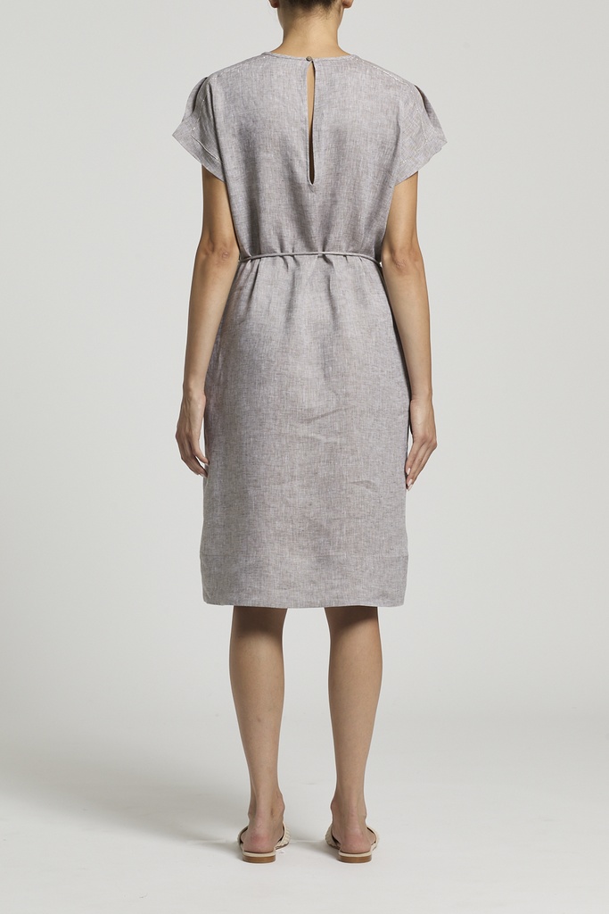 Dress In Lightweight Pure Linen Canvas