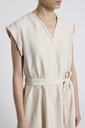 Dress In Flowing Viscose Linen Twill