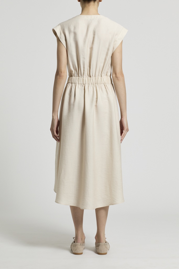 Dress In Flowing Viscose Linen Twill