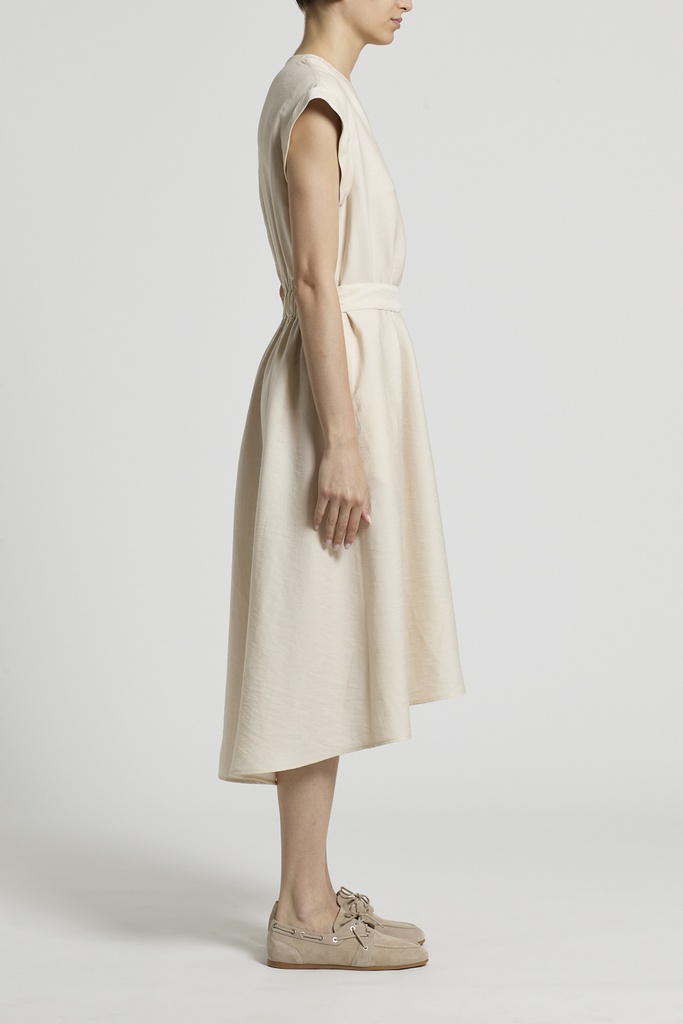 Dress In Flowing Viscose Linen Twill