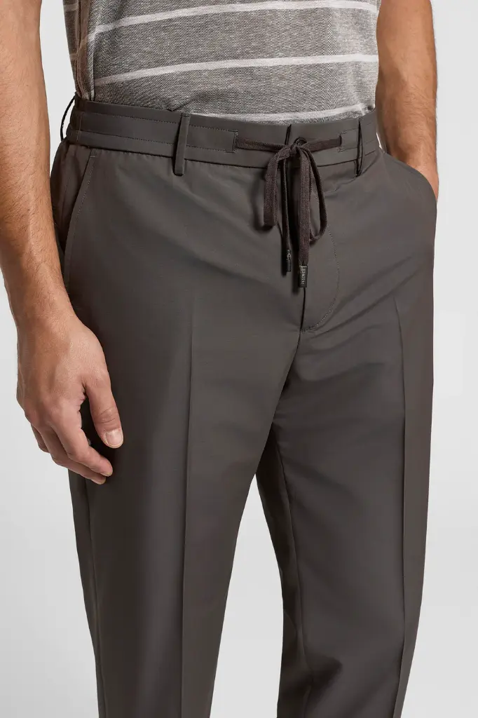 Jogger Trousers In Light Wool Canvas