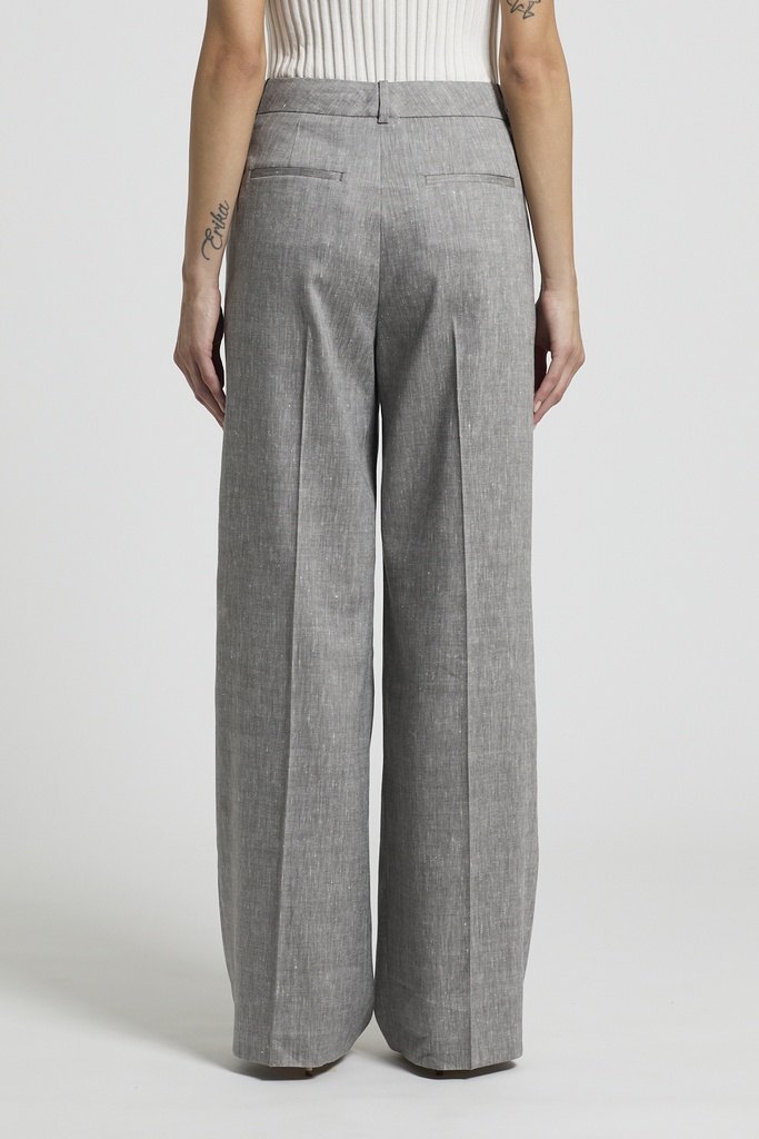 Woman Pants Linen Wool Blend 