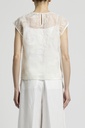 Woman Shirt Cotton And Sequin Embroidered Light Tulle Solar White