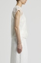 Woman Shirt Cotton And Sequin Embroidered Light Tulle Solar White