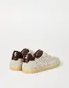Cotton Knit Suede And Matte Calfskin Sneakers